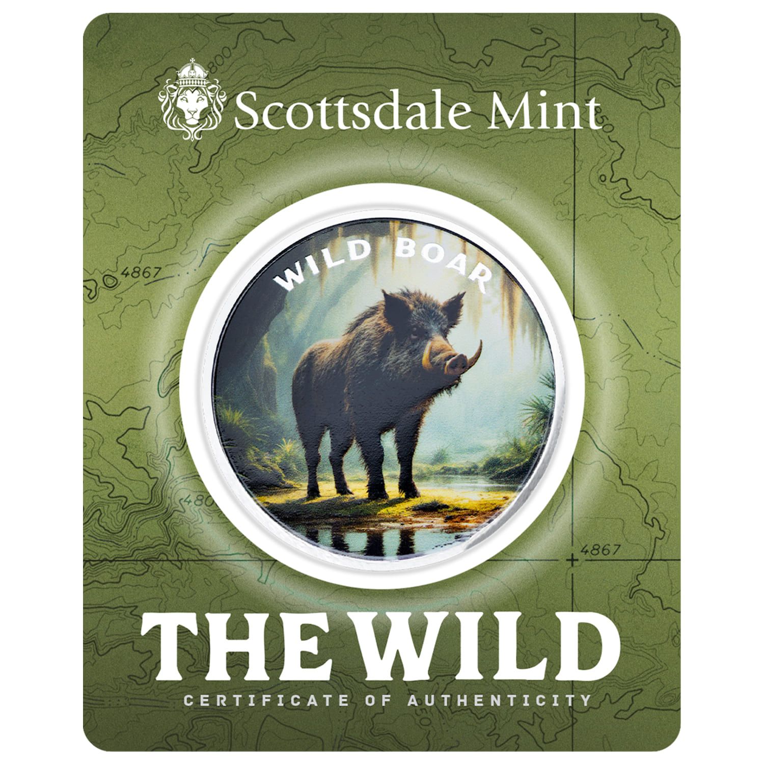 The Wild | Wild Boar 1 oz 999 Fine Silver Colorized Round