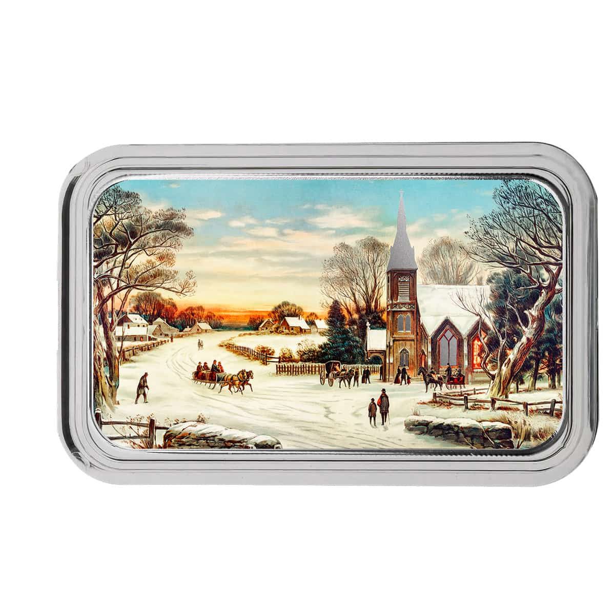 Christmas Morning 1 oz Silver Color Bar