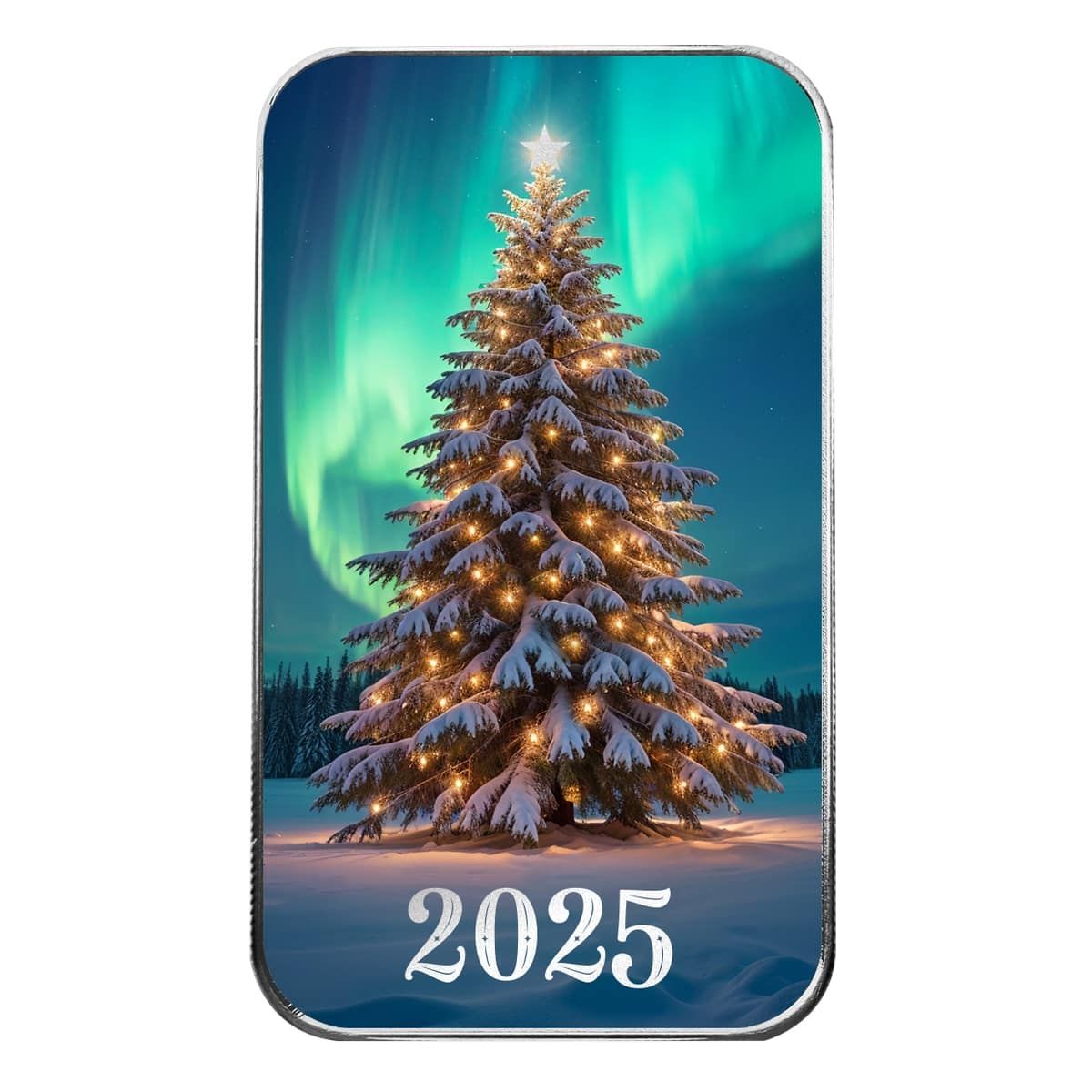 2025 Lighting the Tree 1 oz Silver Colorized Bar