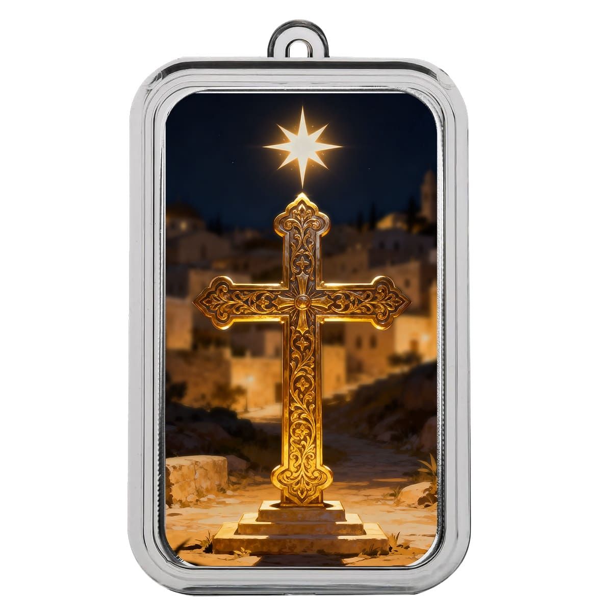 Holy Night Cross 1 oz Silver Colorized Bar