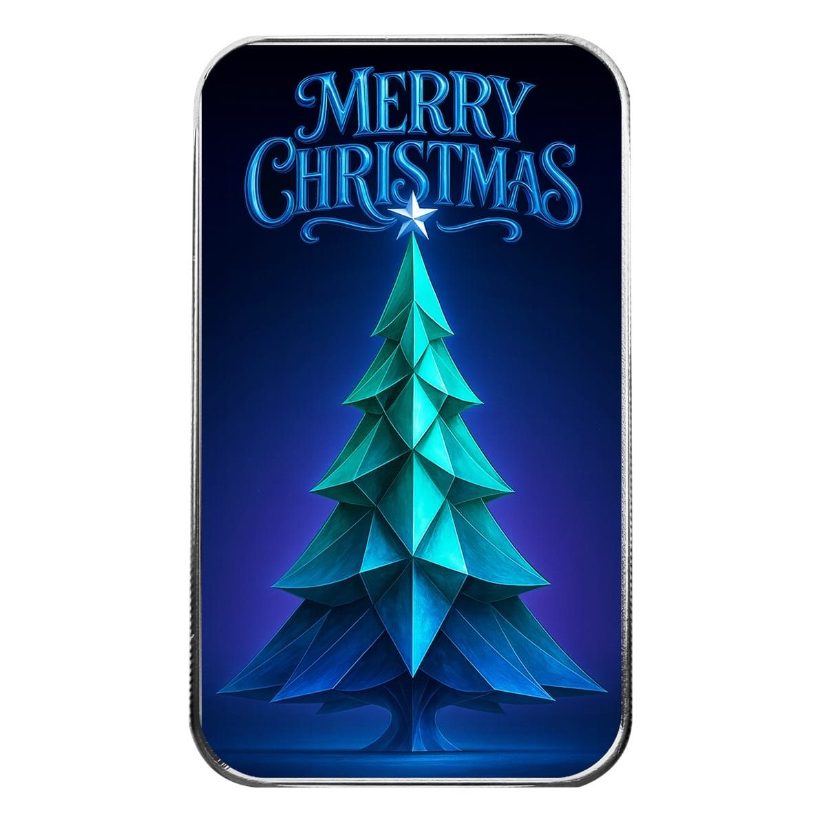 Midnight Christmas Tree 1 oz Silver Colorized Bar