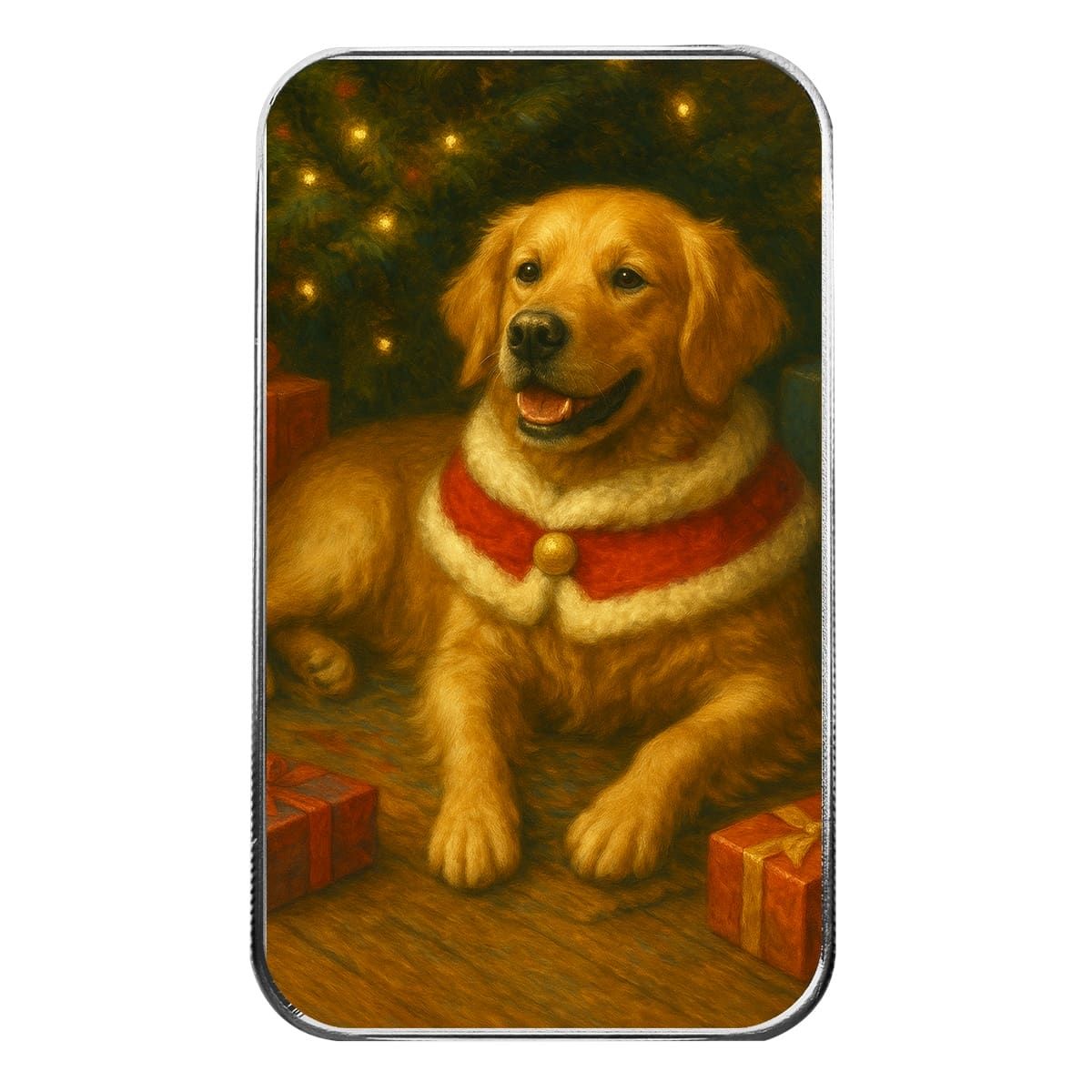 Dog Holidays 1 oz Silver Colorized Bar