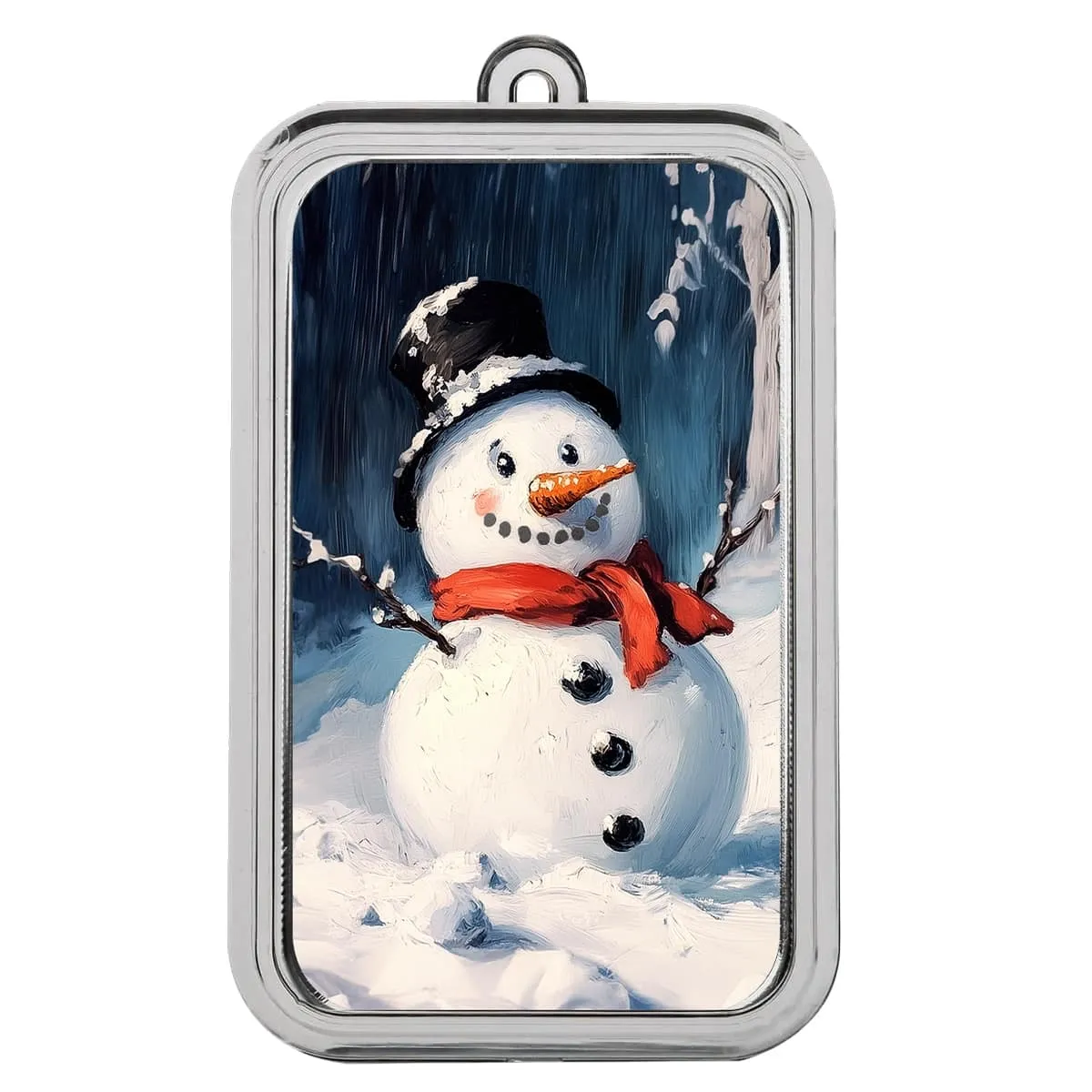 Winter Snowman 1 oz Silver Colorized Bar