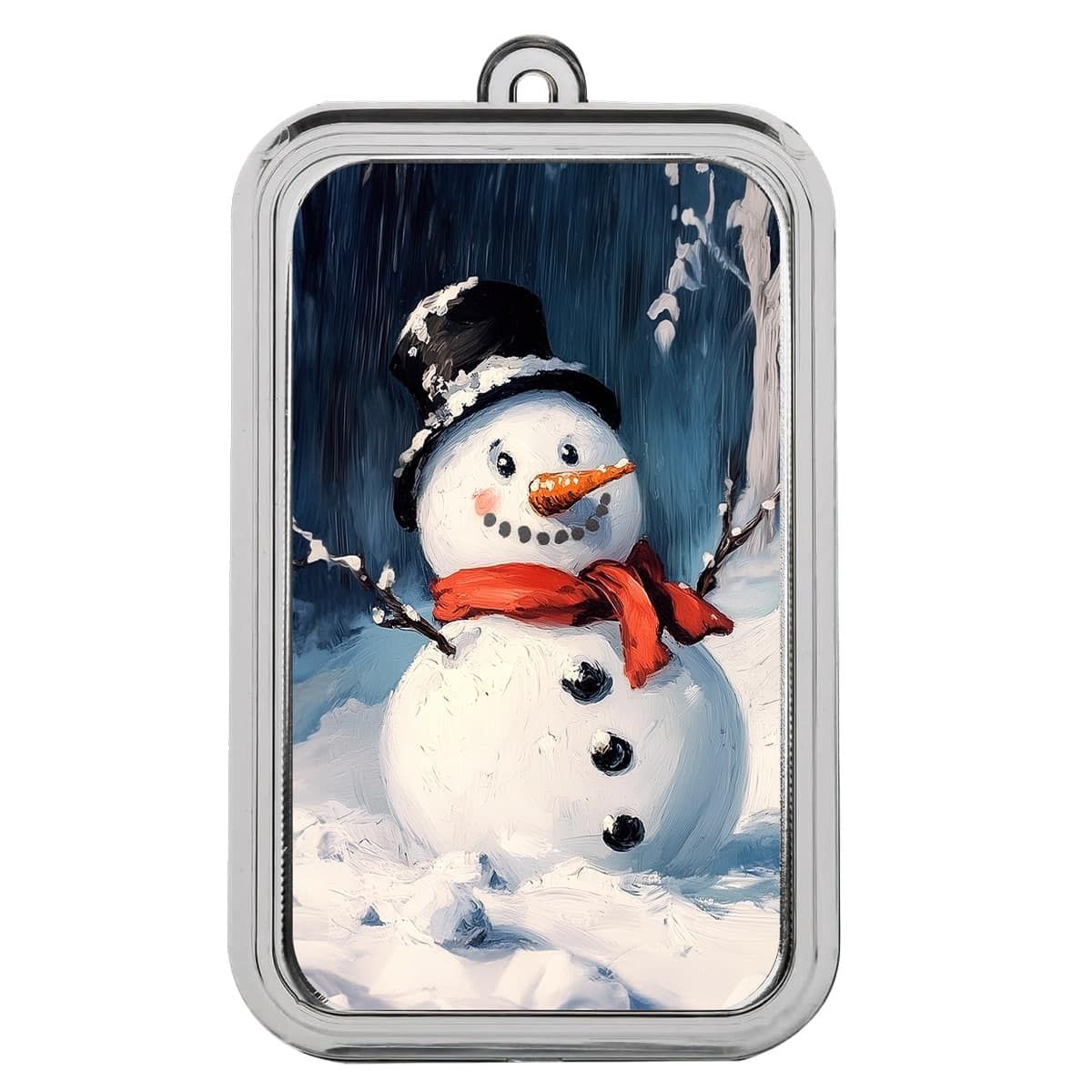 Winter Snowman 1 oz Silver Colorized Bar