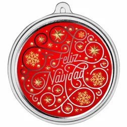 2025 Christmas Color Bullion Round Feliz Navidad Ornamental 2 Web