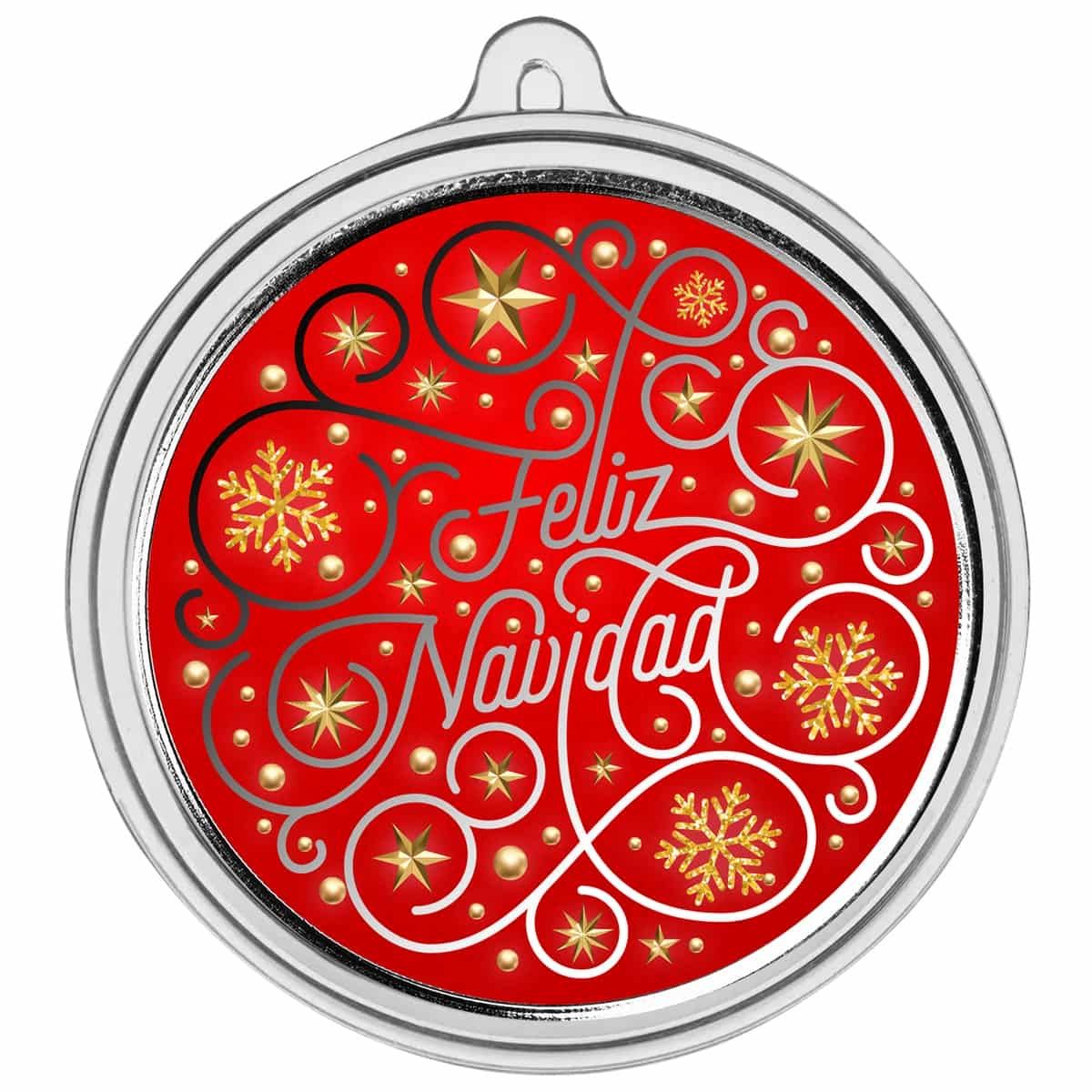 Feliz Navidad 1 oz Silver Colorized Round