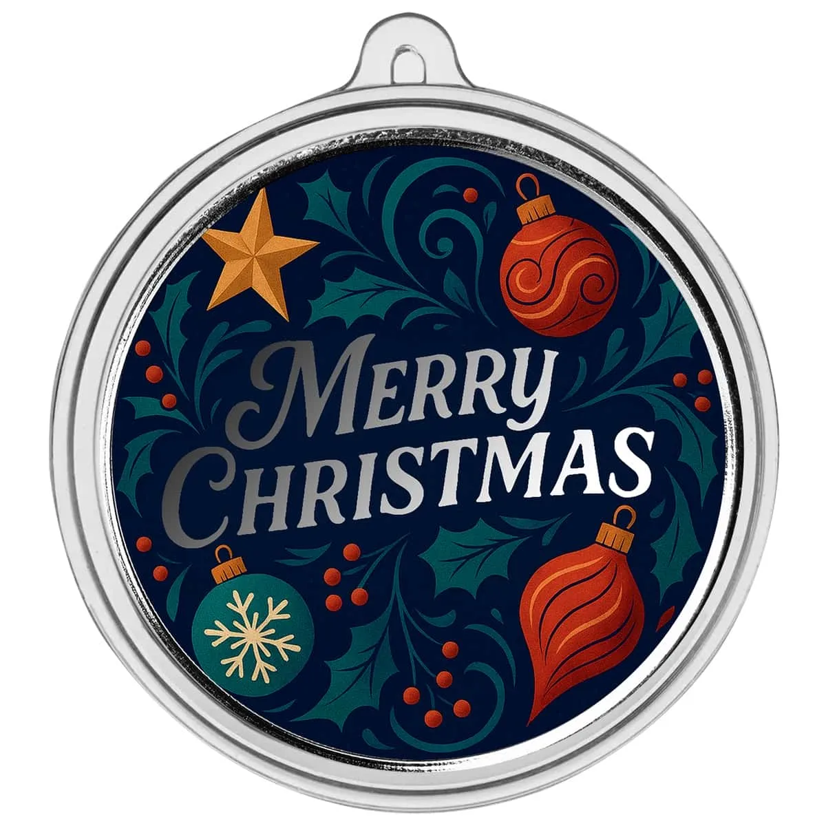 Merry Christmas 1 oz Silver Colorized Round