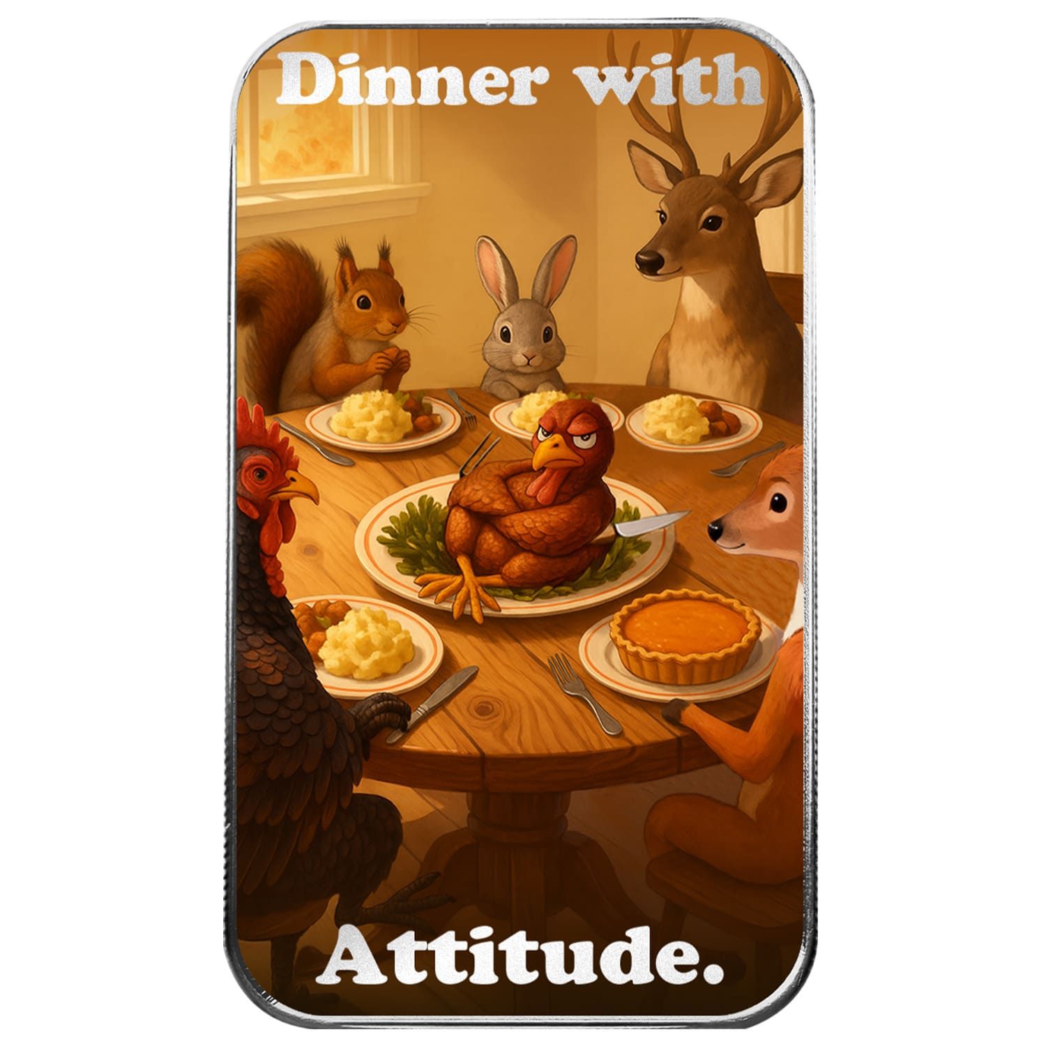 Thanksgiving | Thanksgiving Feast 1 oz 999 Fine Silver Colorized Bar