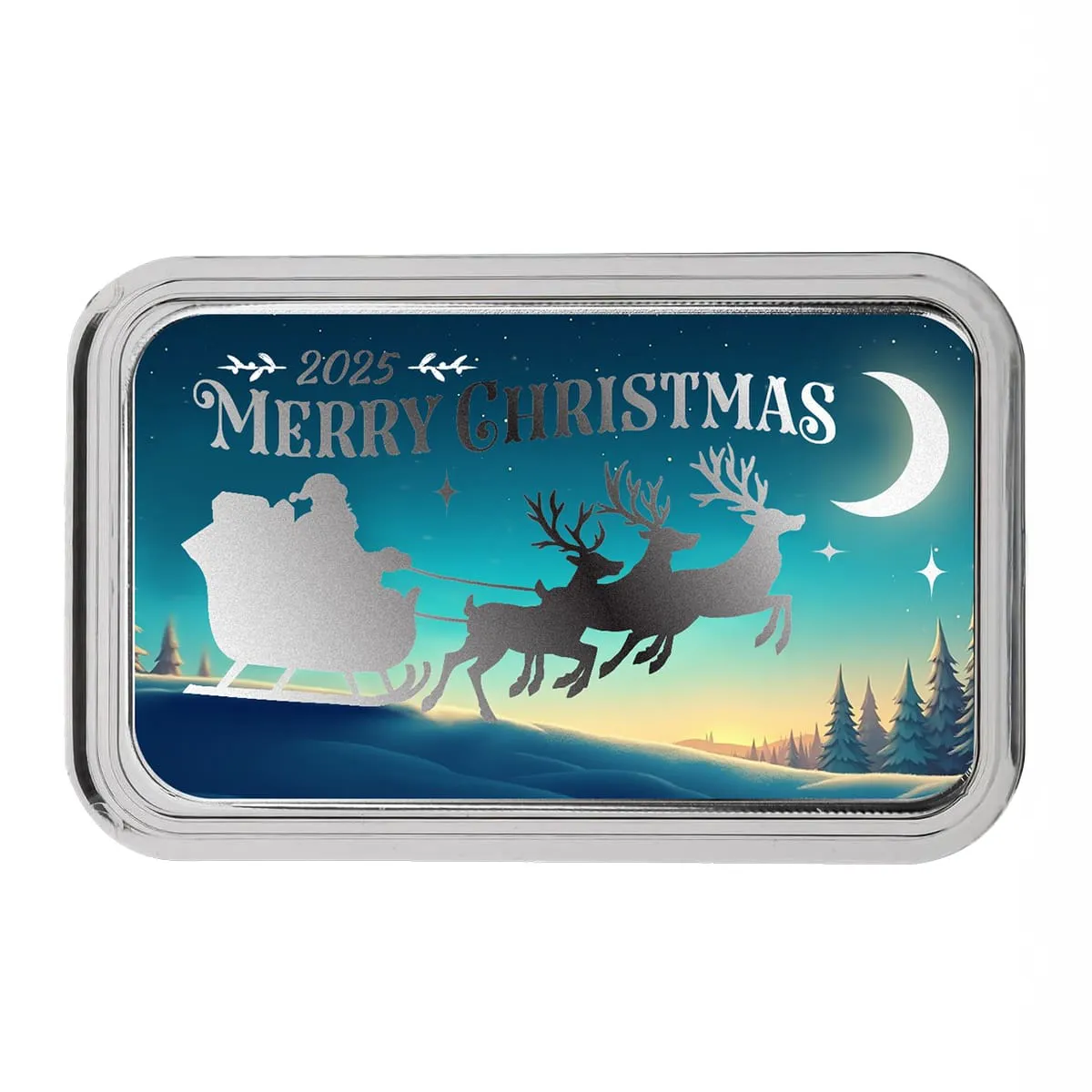 2025 Starlit Sleigh Ride 1 oz Silver Colorized Bar