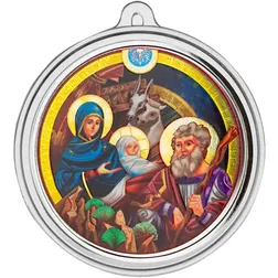2024 Scottsdale Mint Christmas 1 Troy Ounce 999 Fine Silver Color Bars And Rounds Ornamental Mockup Nativity 1