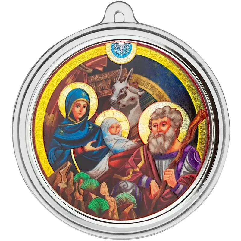 2024 Scottsdale Mint Christmas 1 Troy Ounce 999 Fine Silver Color Bars And Rounds Ornamental Mockup Nativity 1