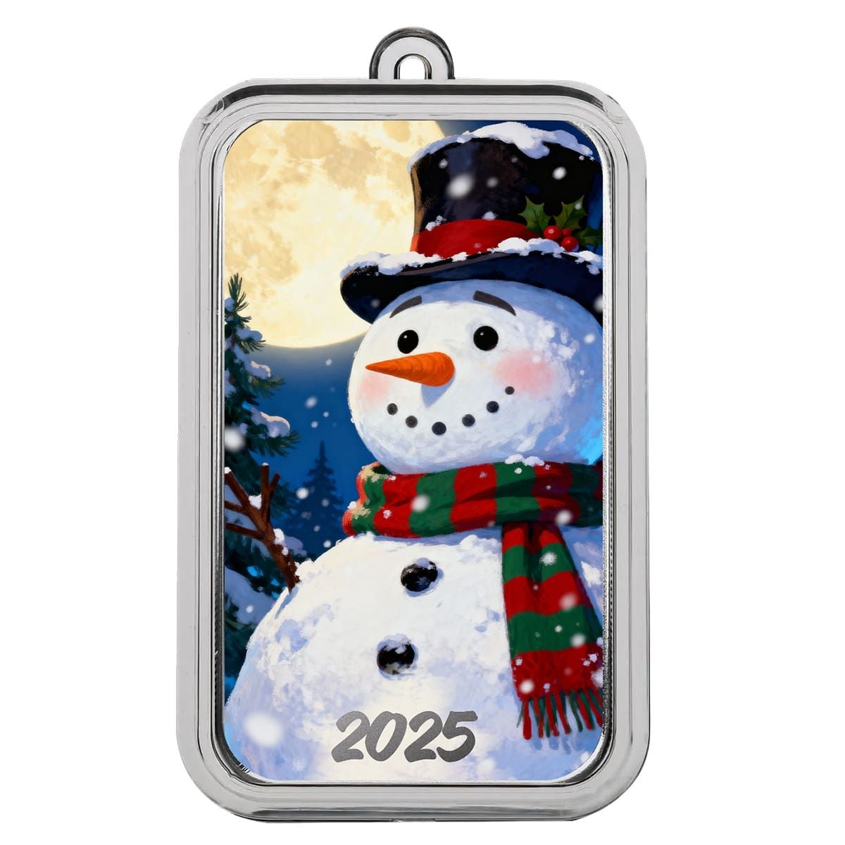 2025 Jolly Snowman 1 oz Silver Colorized Bar