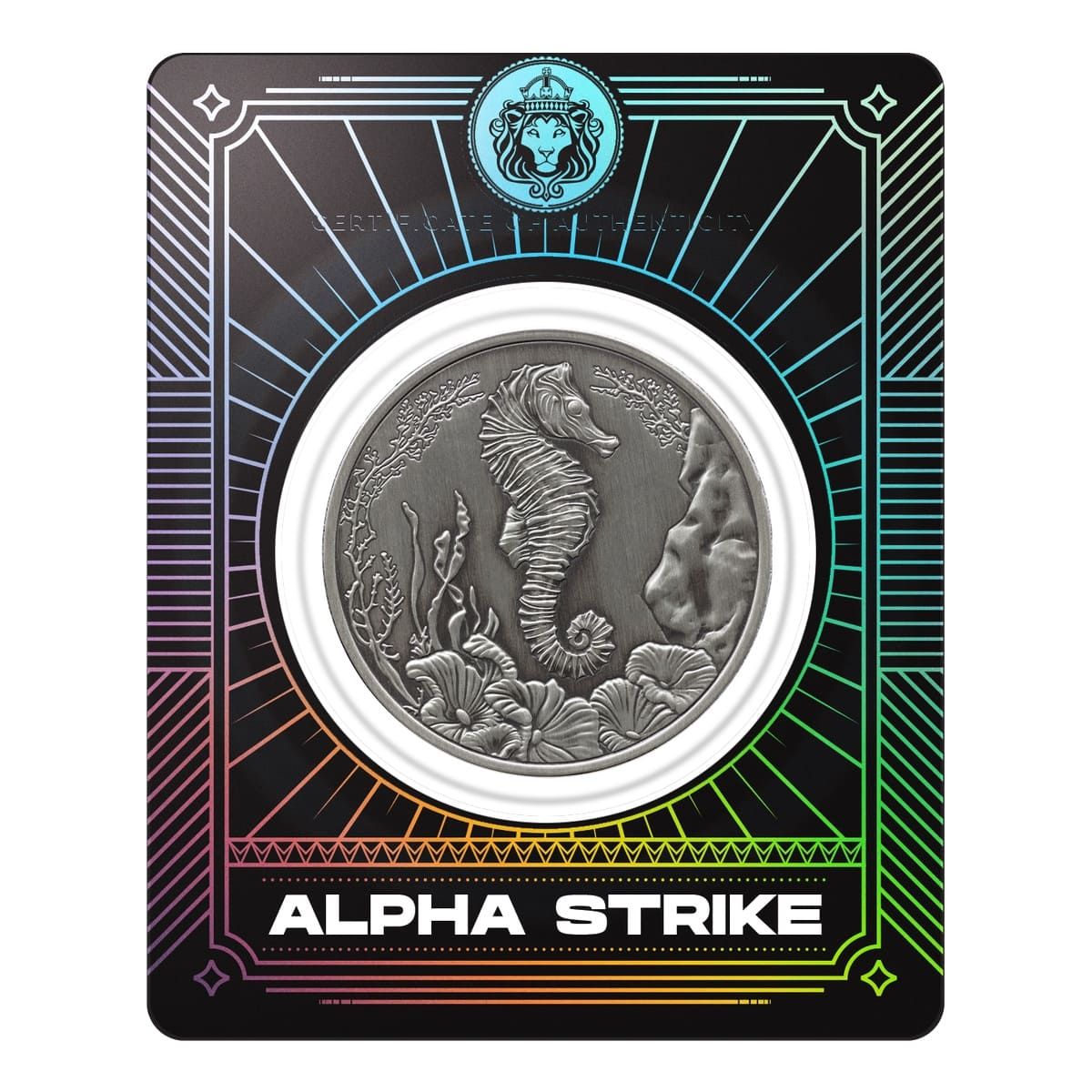 2025 Samoa Seahorse 1 oz Silver Antiqued Coin Alpha Strike