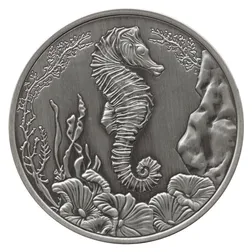 2025 Scottsdale Mint Samoa Seahorse 1 Troy Ounce 999 Fine Antique Proof Like Coin 07