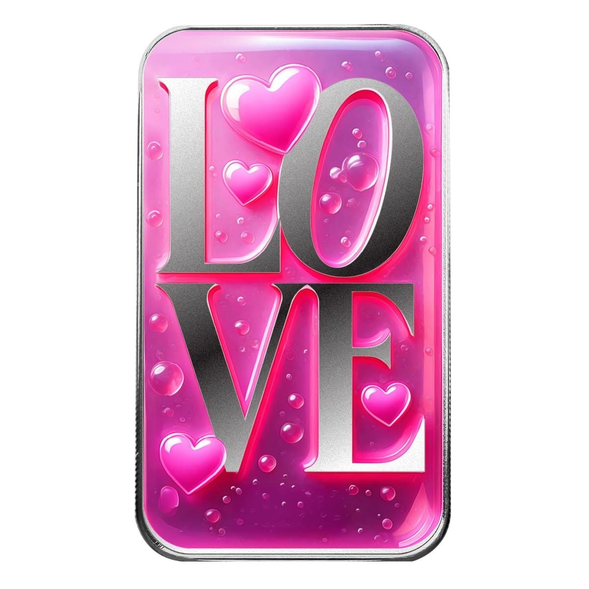 Love 1 oz Silver Colorized Bar
