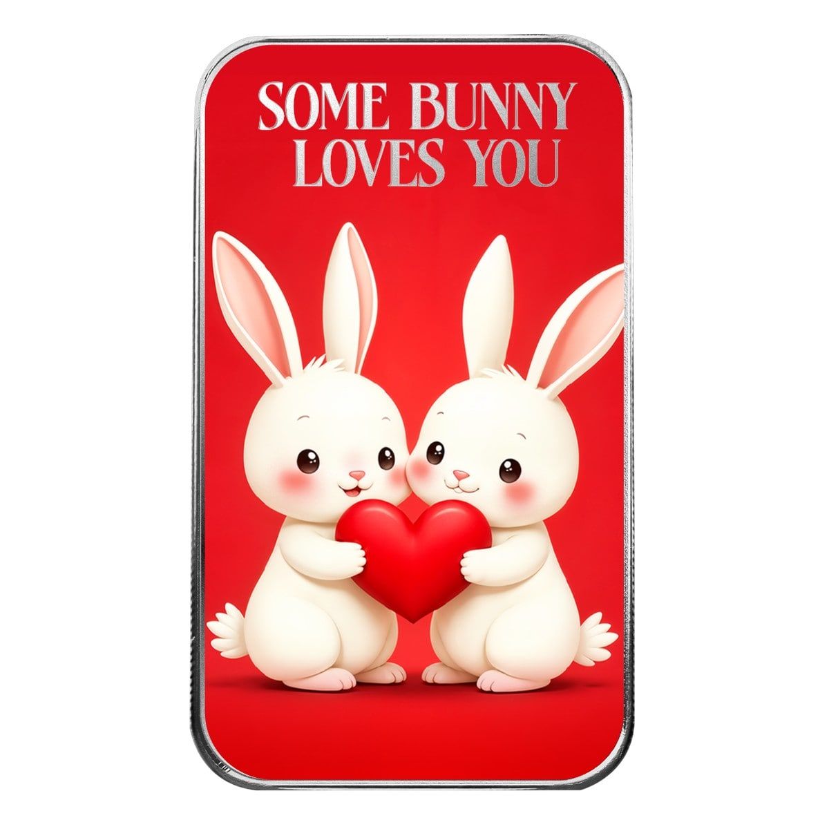 Some Bunny Loves You 1 oz Silver Colorized Bar