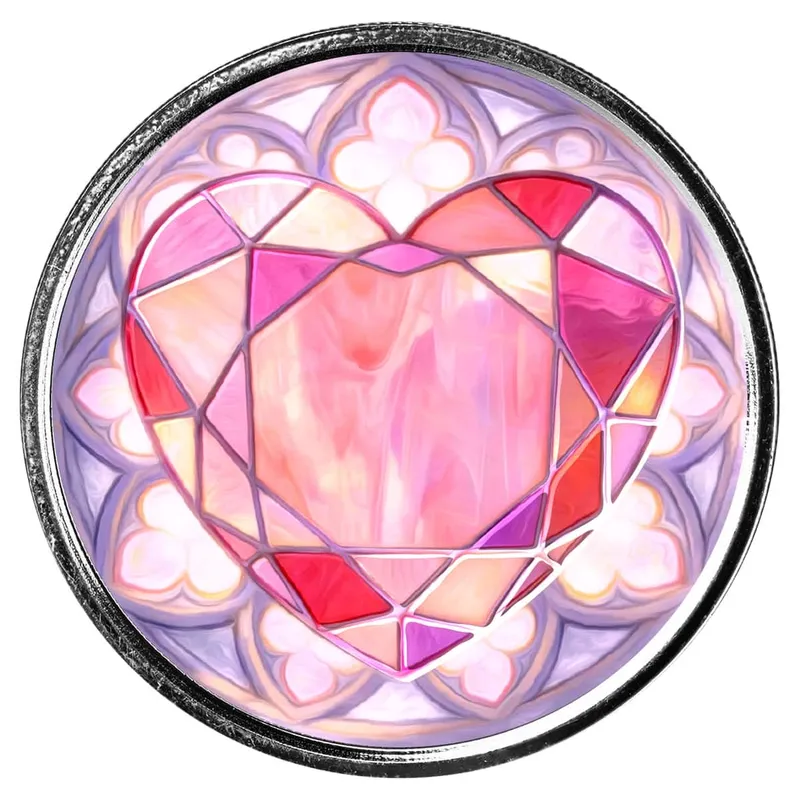 2026 Scottsdale Mint Stained Glass Heart 1 Oz Silver Colorized Round Web