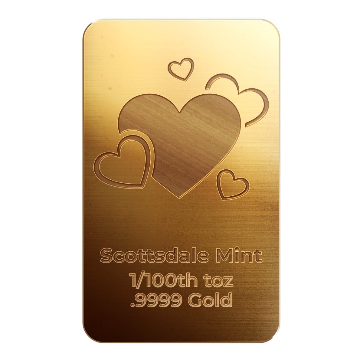 Valentine's Day Hearts 1/100th Gold Bar