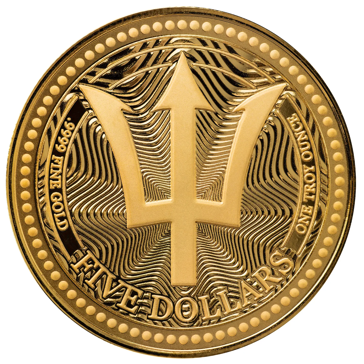2025 Barbados Trident 1 Troy oz 9999 Fine Gold Coin