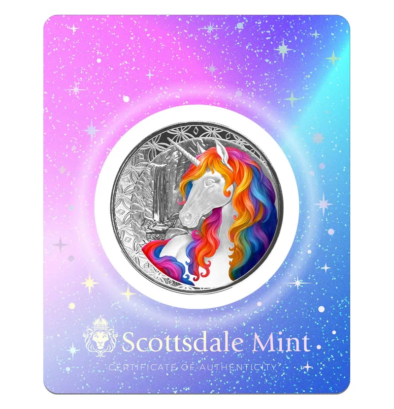 2025 Fiji Unicorn “blossom” 1 Oz Silver Colorized Coin Certilock