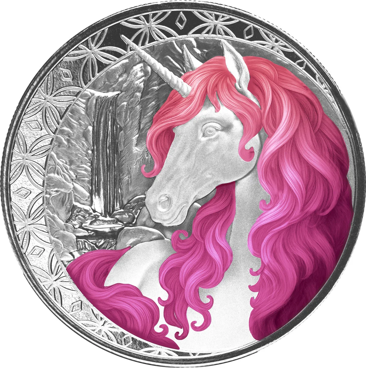 Fiji | Unicorn “Roselle” 1 oz Silver Colorized Coin Alpha Strike