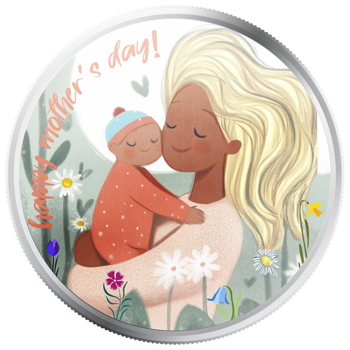 Mother’s Day | Mother &amp;amp; Child 1 oz 999 Fine Silver Color Round
