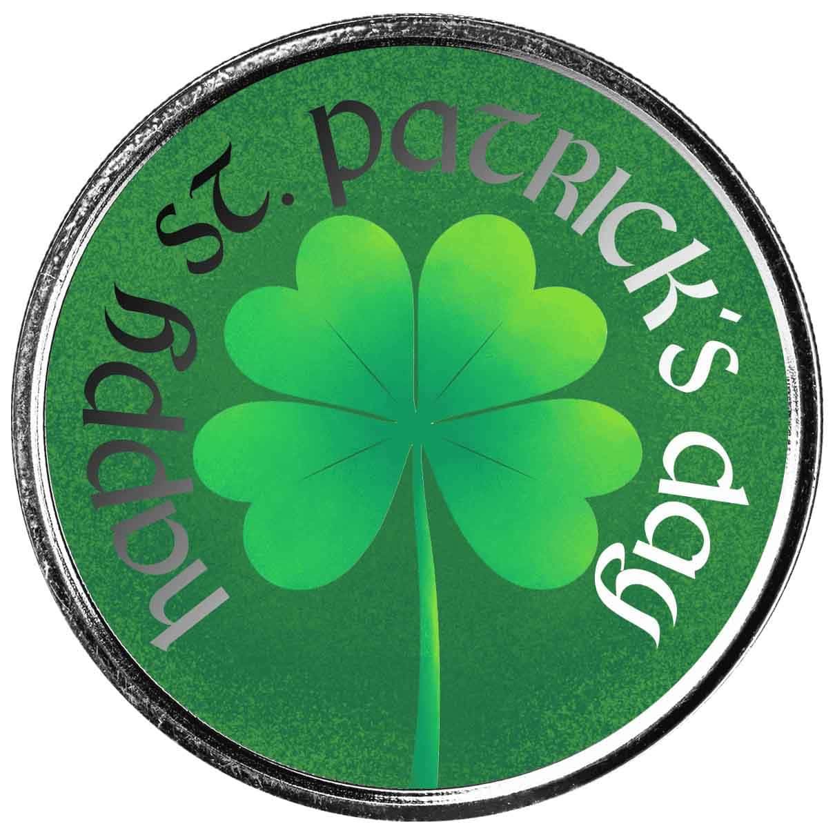 Happy St. Patrick&amp;#8217;s Day 1 oz Silver Colorized Round