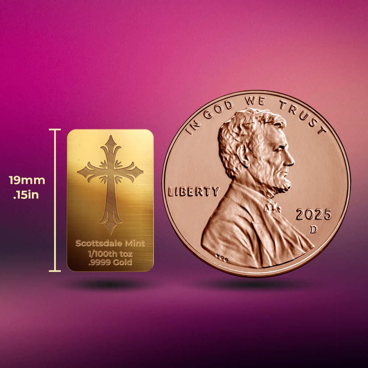 Easter | Cross 1/100th Gold Bar | Scottsdale Mint