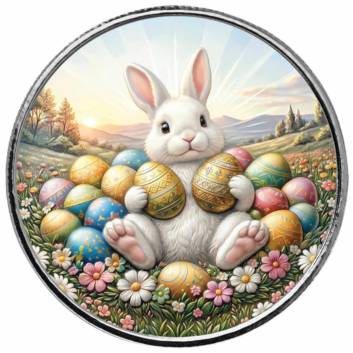 Easter | Easter Bunny 1 oz Silver Colorized Round
