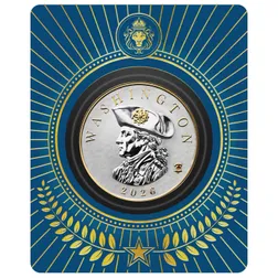 2026 Scottsdale Mint Samoa Commader Washington One Troy Ounce 9999 Fine Proof Like Gilded Silver 2 Dollar Coin Certilock 02