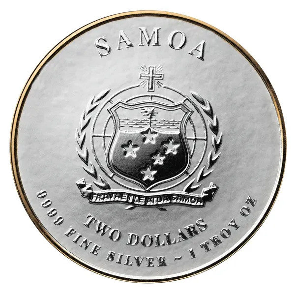 2026 Scottsdale Mint Samoa Commander Washington 1 Troy Ounce 9999 Fine Silver Gilded Proof Like Angle