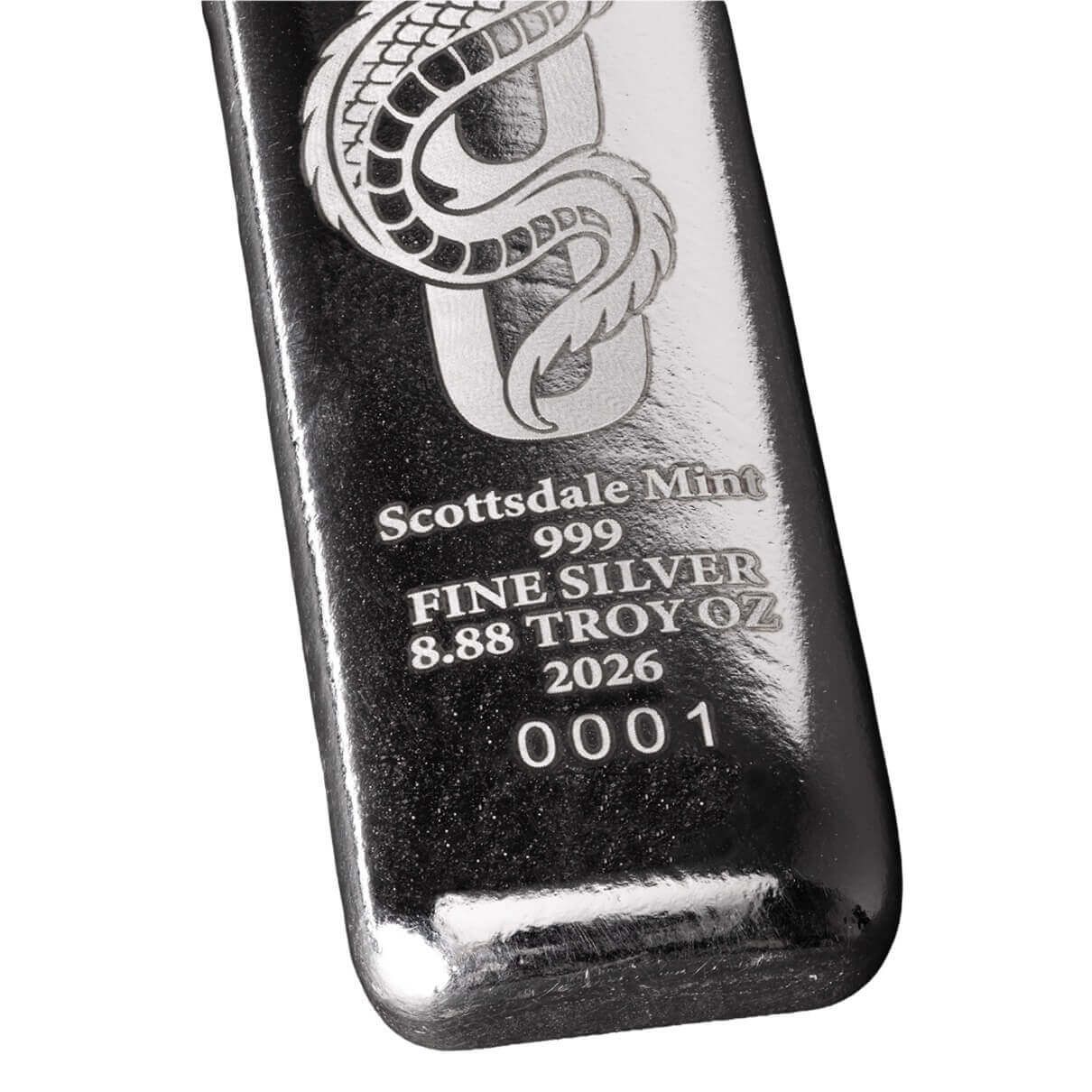 2026 Lucky Dragon 8.88 oz Silver Bar | Scottsdale Mint
