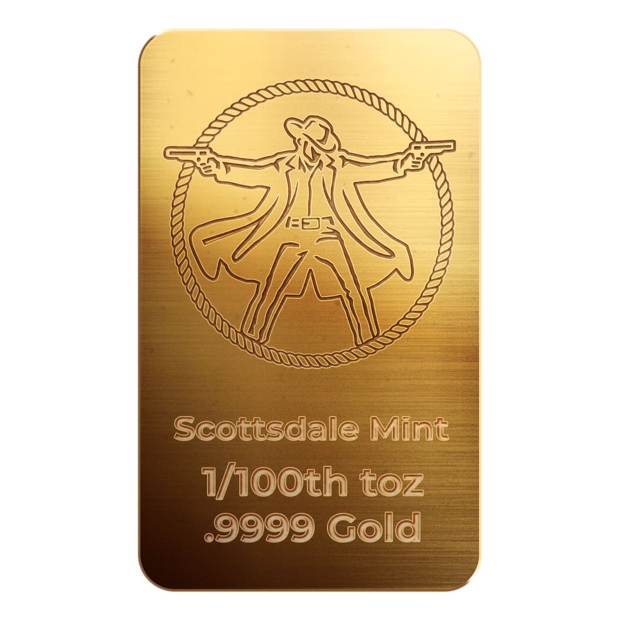 Scottsdale Cowboy | Gunslinger 1/100th oz Gold Bar in Certi-Lock