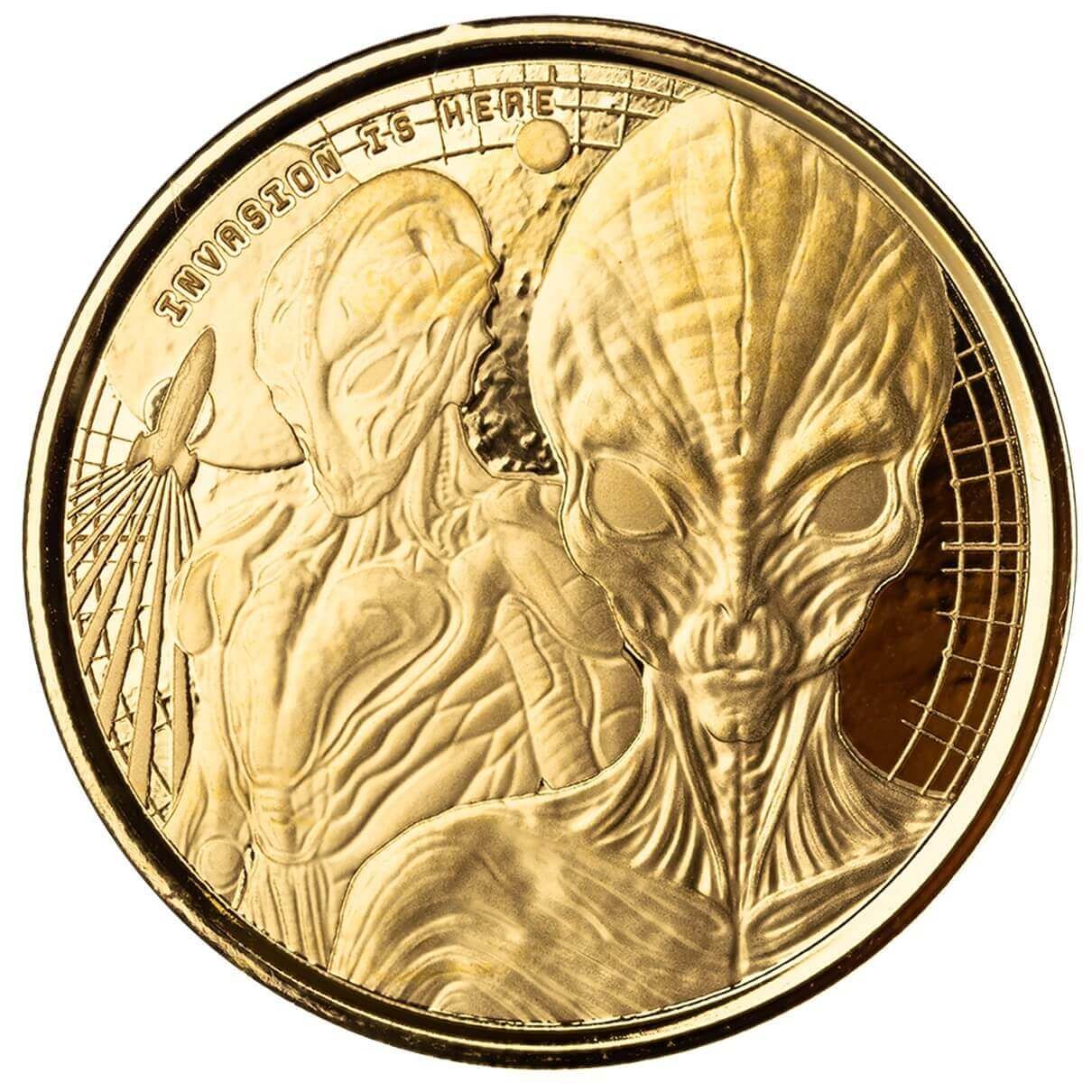 2023 Ghana Alien Invasion Tenth oz Gold BU Coin