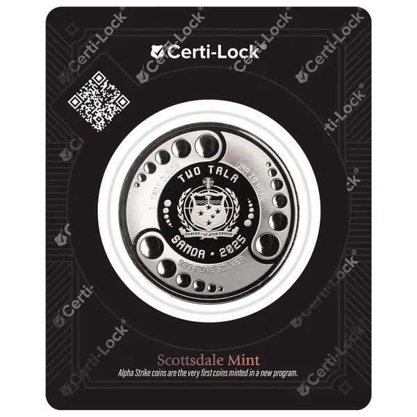 2025 Samoa Alien Architects 1 Oz Silver Rhodium Plated Coin Alpha Strike Back