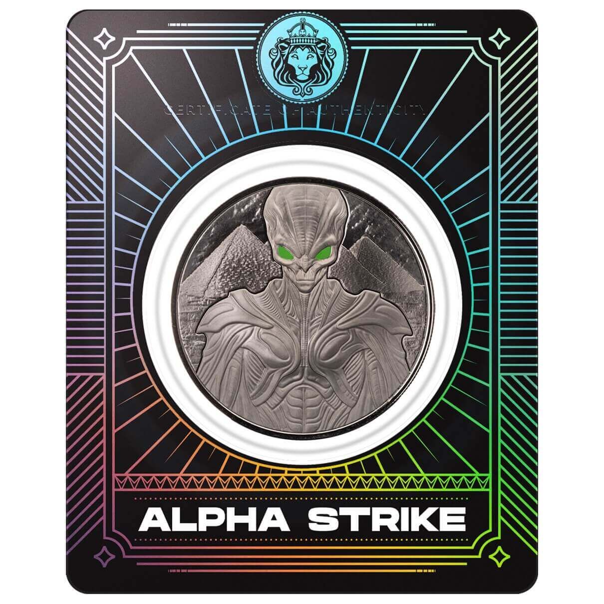 2025 Samoa Alien Architects 1 oz Silver Rhodium Plated Coin Alpha Strike