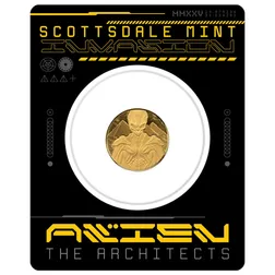 2025 Samoa Alien Architects 1 10th Oz Gold Coin Certilock Front