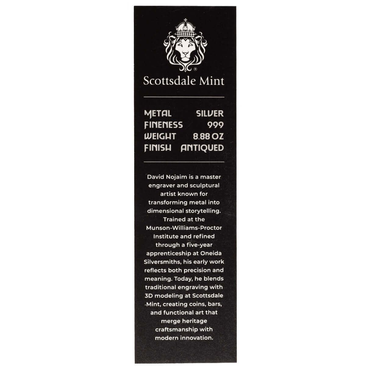 2026 Lucky Dragon 8.88 oz Hand Engraved Silver Antiqued Bar Serial