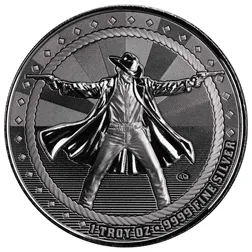 Scottsdale Cowboy Gunslinger 1 Oz Silver Round Obverse