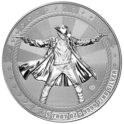 Scottsdale Cowboy Gunslinger 5 Oz Silver Round Obverse