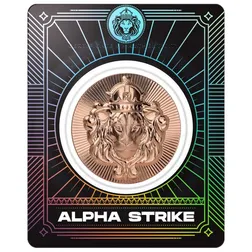 Scottsdale Lion Stacker® 1 Oz Copper Round Alpha Strike Front