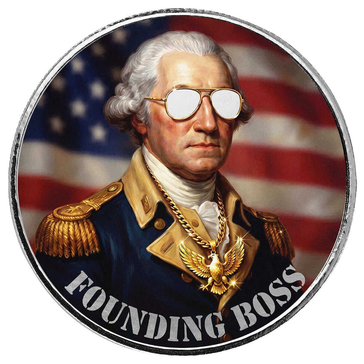Americana | George Washington Founding Boss 1 oz Silver Colorized