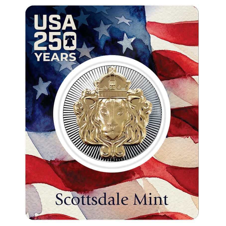 250th | Scottsdale Lion Stacker® 1 oz Silver Gilded Round CL250TH