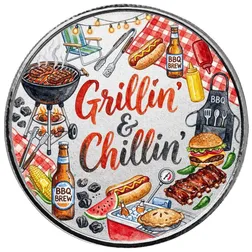Grillin’ Chillin’ 1 Oz Silver Colorized Round