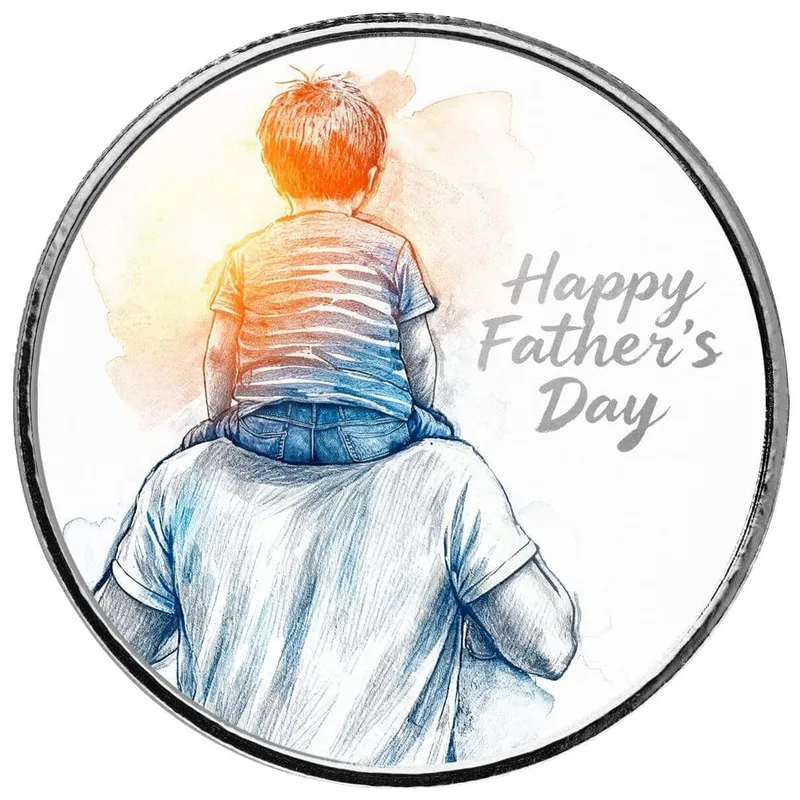 Happy Father’s Day 1 Oz Silver Colorized Round