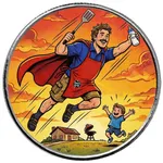 Superhero Dad 1 Oz Silver Colorized Round