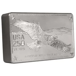 U.s. 250th Anniversary 250 Oz Silver Engraved Bar Side