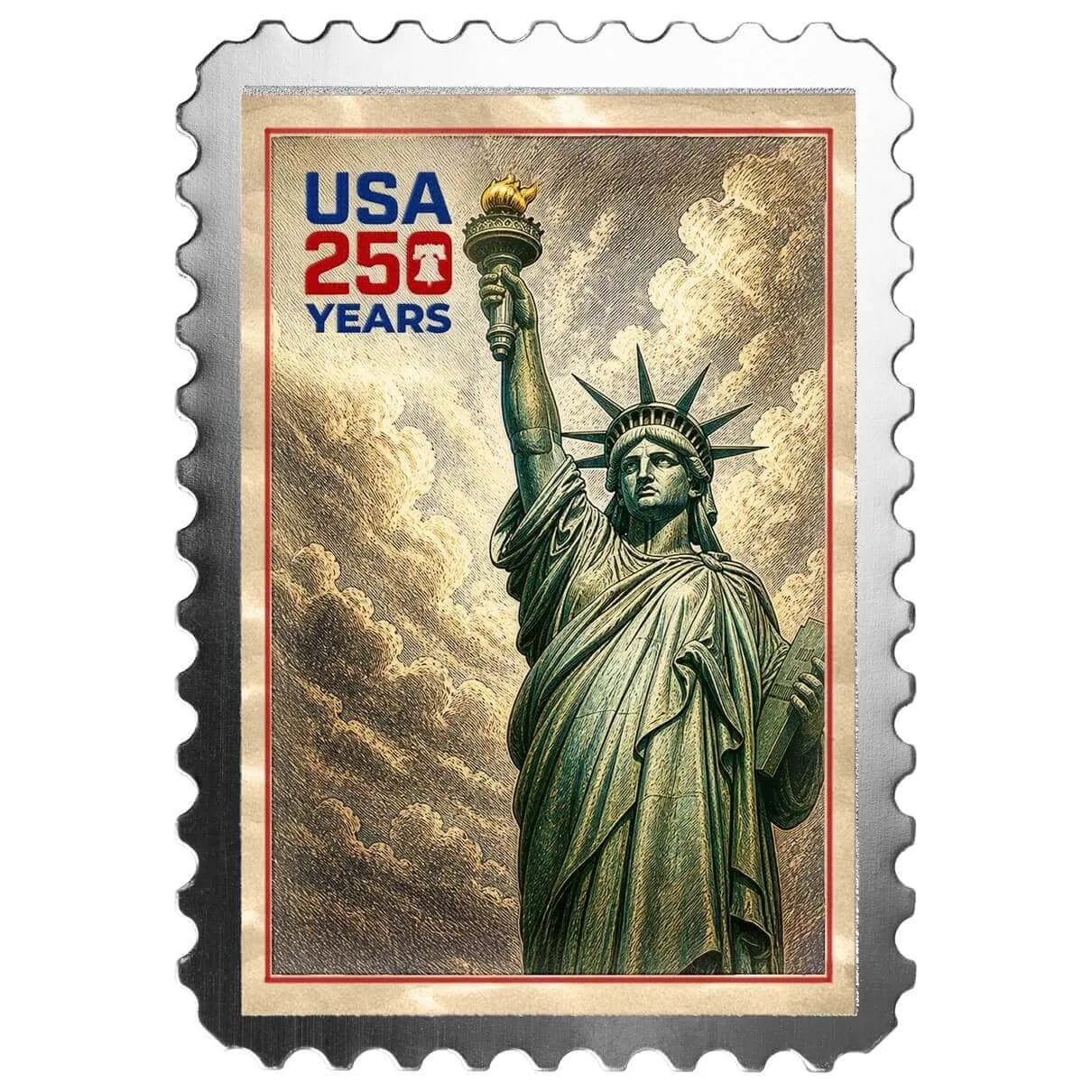 Stamp 250th | Statue of Liberty 1/10th oz Silver Colorized Bar