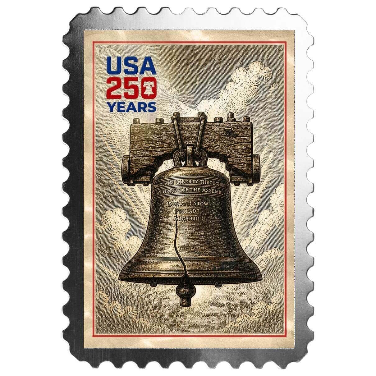Stamp 250th | Liberty Bell 1/10th oz Silver Colorized Bar