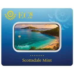 2025 Ec8 Anguilla Savannah Beach 1 Oz Silver Colorized Coin Bar Certilock Front